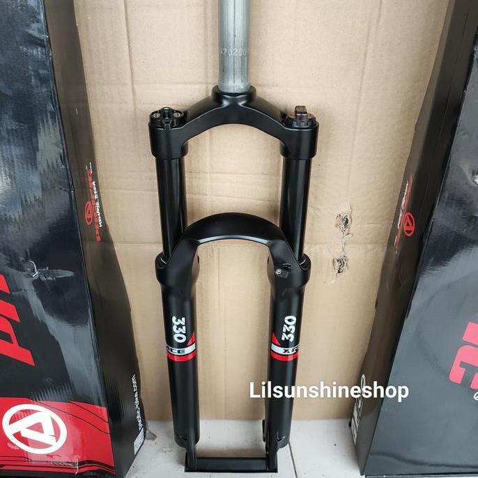 Fork Sepeda MTB 26 Alloy Aluminium PACIFIC XRACE 330 T120 With LOCK Steertube Oversize 28.6mm Disc B