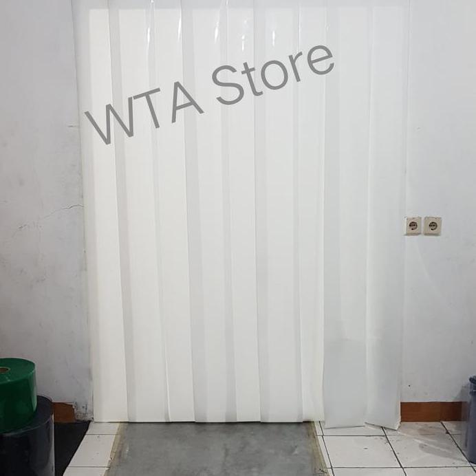 Ready TIRAI PVC STRIP CURTAIN/GORDEN TIRAI PLASTIK per roll Putih Susu