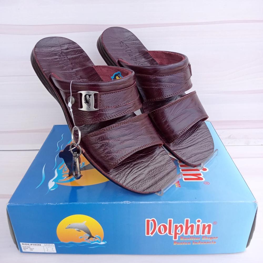 BEST SELLER DOLPHIN SANDAL PRIA KULIT ASLI D25 SANDAL SLIDE PRIA DOLPHIN KULIT ASLI ORIGINAL SANDAL 