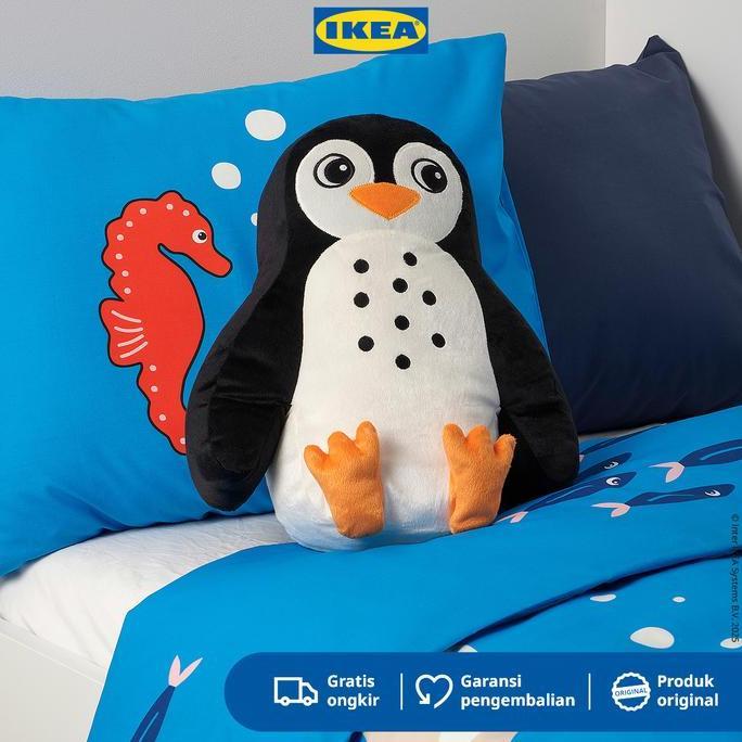 IKEA BLAVINGAD Bantal / Boneka Penguin Hitam/Putih 40x32cm Kain