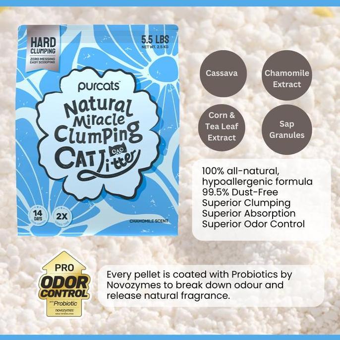 cature - natural miracle clumping cat litter chamomile scent