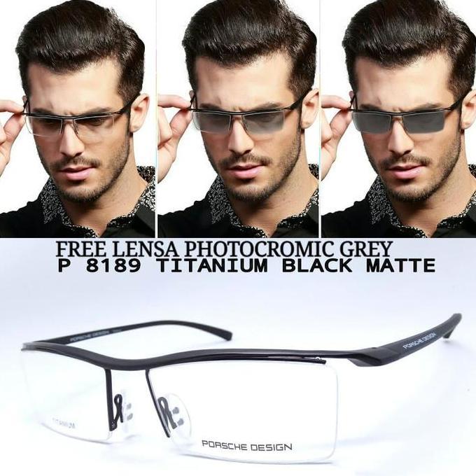 Frame Kacamata Pria Photocromic Sporty Porsche Senur Gantung Minus