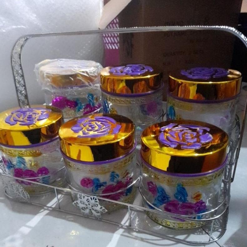 FREE ONGKIR (4 KG) TOPLES SET KACA ISI 6 PCS + KERANJANG ( TOPLES LEBARAN)