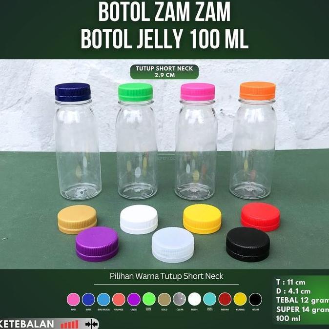 Isi 100 pcs Botol Jelly 100 ml / Botol Plastik 100ml / Botol Pudot / Botol Zam Zam