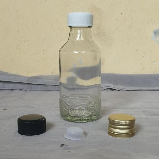 botol kaca 100ml bening tutup ulir