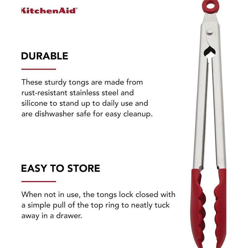 KitchenAid - Silicone Stainless Steel Tongs, Penjepit Makanan
