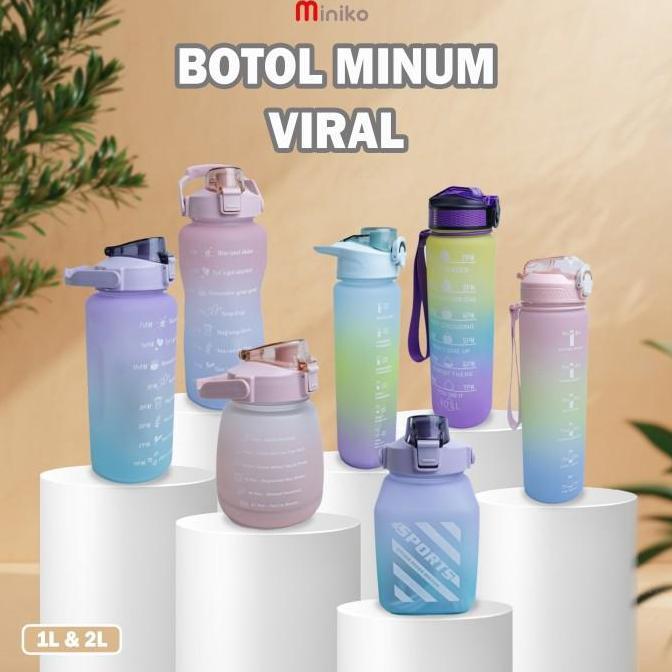 Botol Minum Motivasi 1Liter - Tumblr Jumbo Viral - Botol Minum Viral