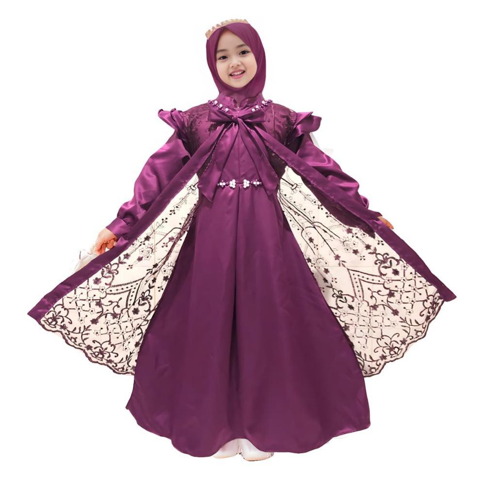 Gamis Anak Perempuan - Gamis Anak  Mahogany Perempuan Syafira 2-13Thn / Baju Pesta Anak Muslim / Baj