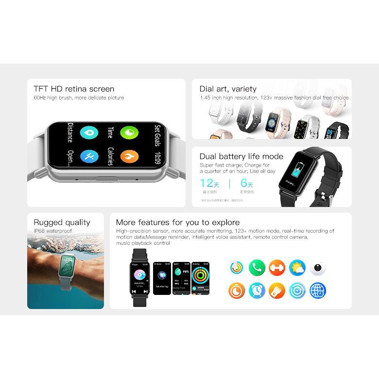 Best Deals Peje Smartband Band1 Jam Tangan Pintar Smartwatch Panggilan Bluetooth Tahan Air Ip68 100+