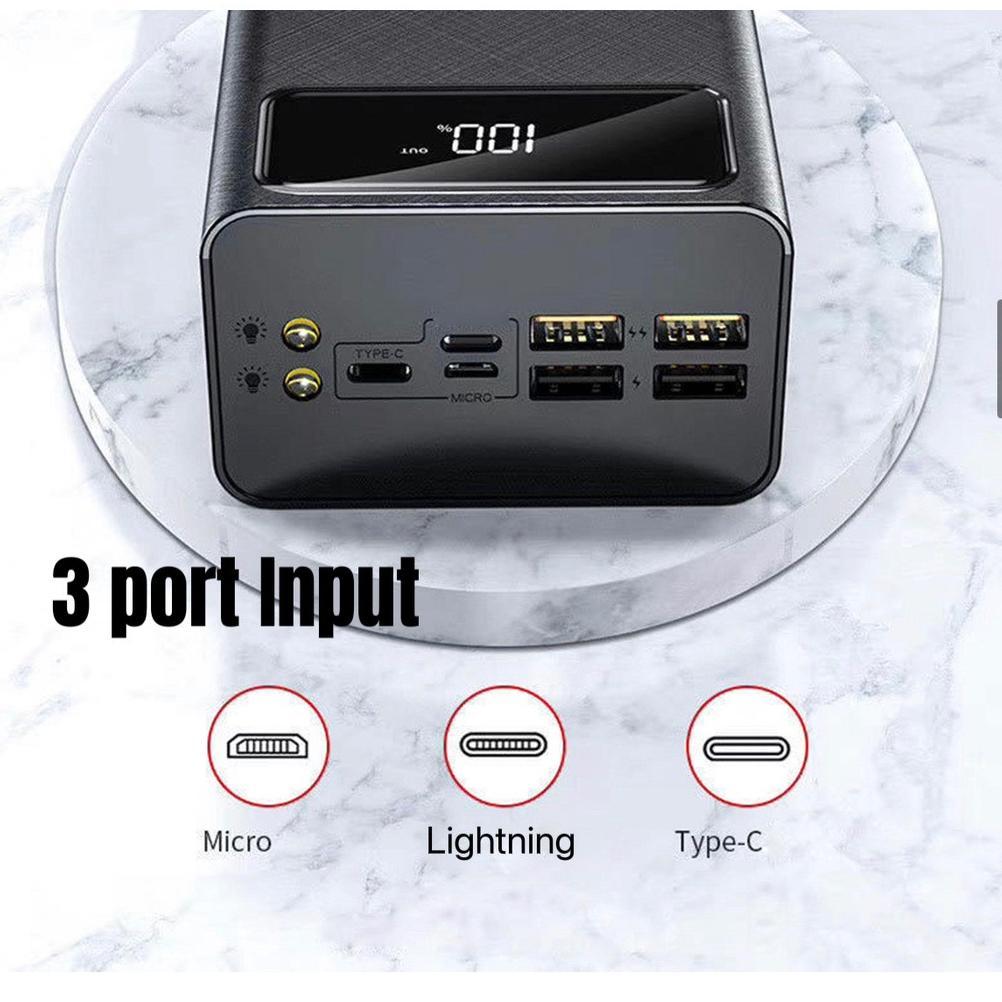 Terbaru 60000Mah Powerbank Fast Charging Full Capacity 4 Usb Charge Ports Pd Fast Charging Power Ban