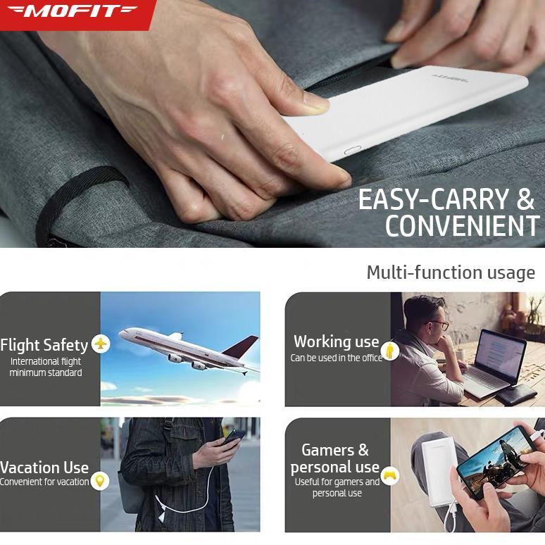 New Powerbank Mofit M11 10.000Mah + Fast Charge Real Capacity