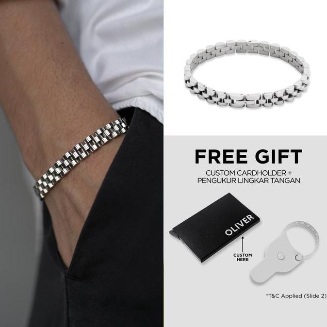 Kuze Original 316L Stainless Steel - Gelang Pria Wanita Unisex Anti Karat - Lucius Bracelet