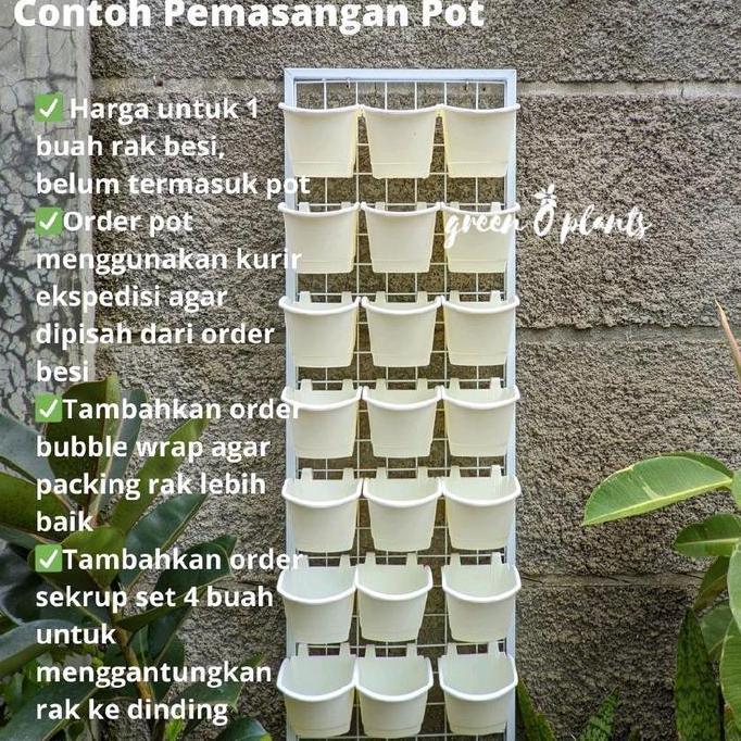 Rak Besi Tanaman Dinding Vertikal Vertical Garden 120cm x 40cm Putih