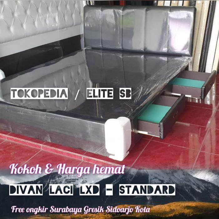 Set divan Laci LXD standard 160 x 200 rangka amben kasur