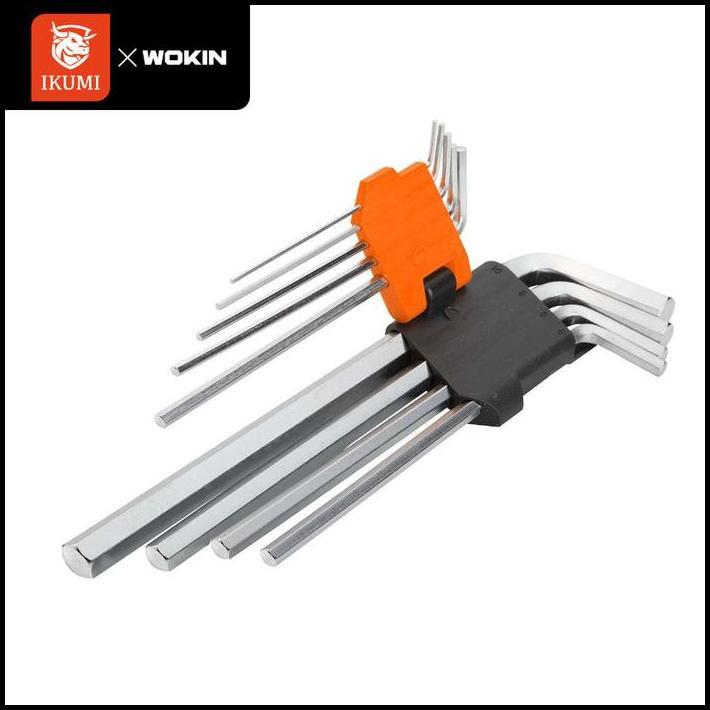 TERLARIS WOKIN 9 PCS KUNCI L HEX KEY SET BALLPOINT PANJANG 207509 