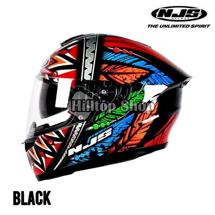 Helm Njs Zx-1 Motif Full Face Dv Motorcycle Helmet Original Dan Terpercaya