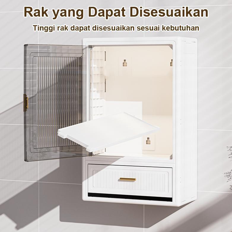 NEW Easy Choose Lemari Dinding Multifungsi Lemari Penyimpanan Kamar Mandi Transparan Rak Dinding Lem