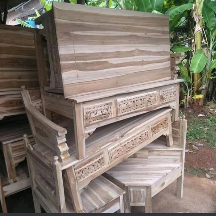 kursi sudut mentah jati