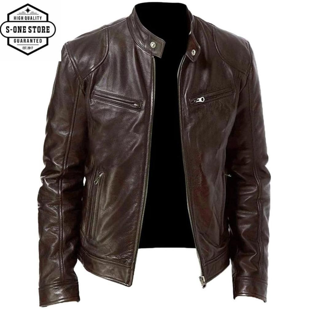 ORIGINAL JAKET KULIT MOTOR PRIA/JAKET KEREN/JAKET SEMI PRIA