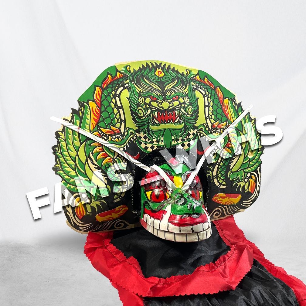 Barongan Anak Ukuran Tanggung Barongan Spons Devil Barongan Biru Dan Hijau Barongan Murah Fm -17