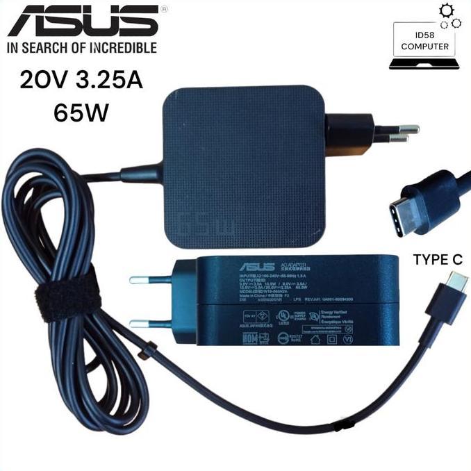 CHARGER ADAPTOR  ASUS ZENBOOK 14 UM425IA 65W TYPE C ORIGINAL