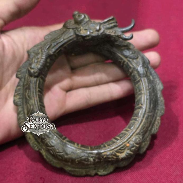 Gelang Kuningan Perunggu Motif Naga Kembar