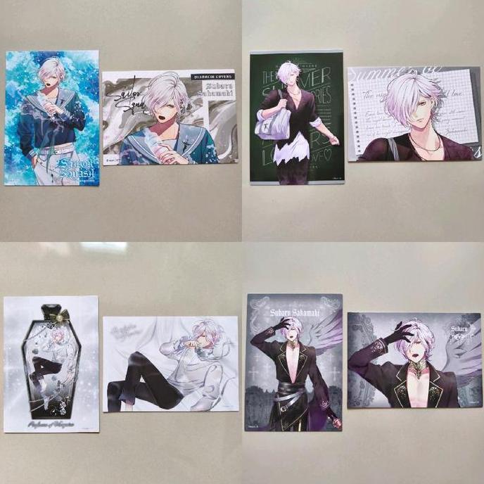 Official Merch Diabolik Lovers Subaru Sakamaki Bromida Set 2pcs Kuji Prize / Postcard Poster Anime O