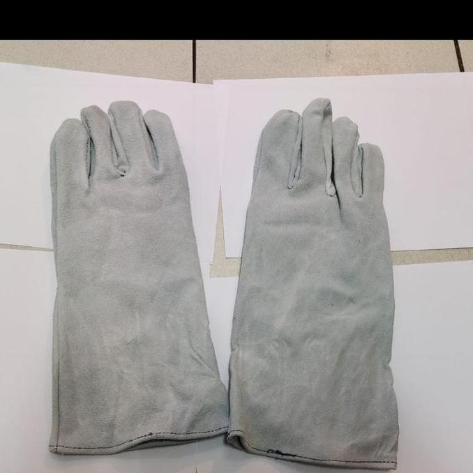 Sarung Tangan Las Kulit Tebal Abu/ Sarung Tangan Welding Kulit