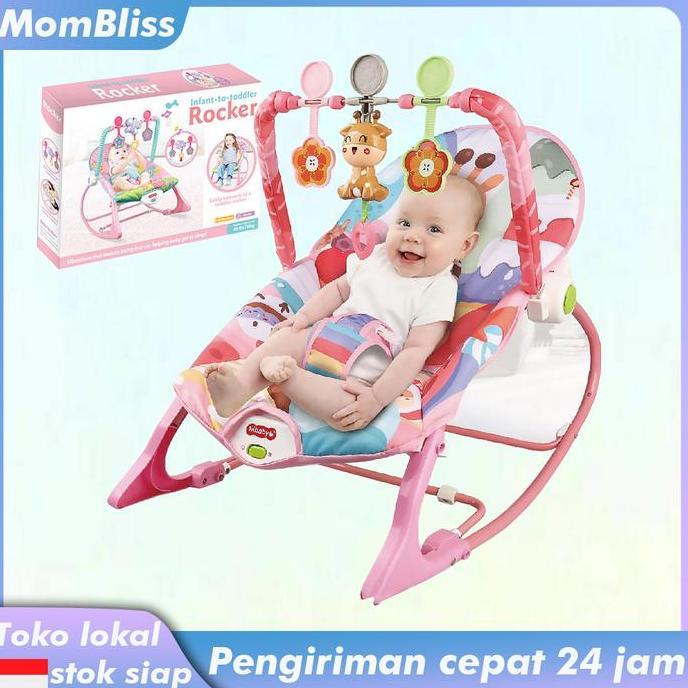 TERLARIS AYUNAN BAYI DUDUK GOYANG BOUNCER BAYI KURSI GOYANG BAYI MANUAL