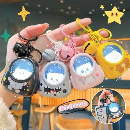 BAIAVY MM-Gantungan Kunci Kucing + Lampu Model Baru HOT Gantungan Tas & Gantungan Kunci Mobil Motor,