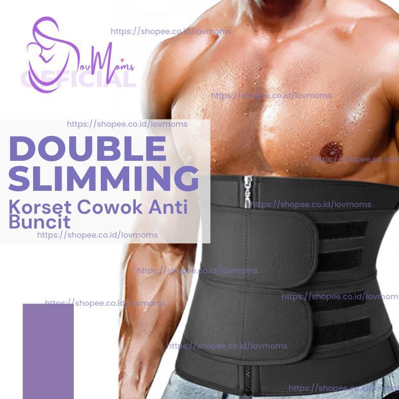 NEW Korset Perut Pria Pelangsing Badan Tubuh Pembakar Penghilang Susut Lemak Corset Korslet Olahraga