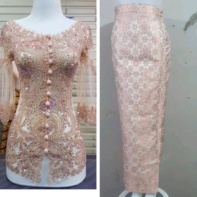 set kebaya payet model sabrina//kebaya payet tunangan//kebaya payet bali//kebaya payet kekinian//keb