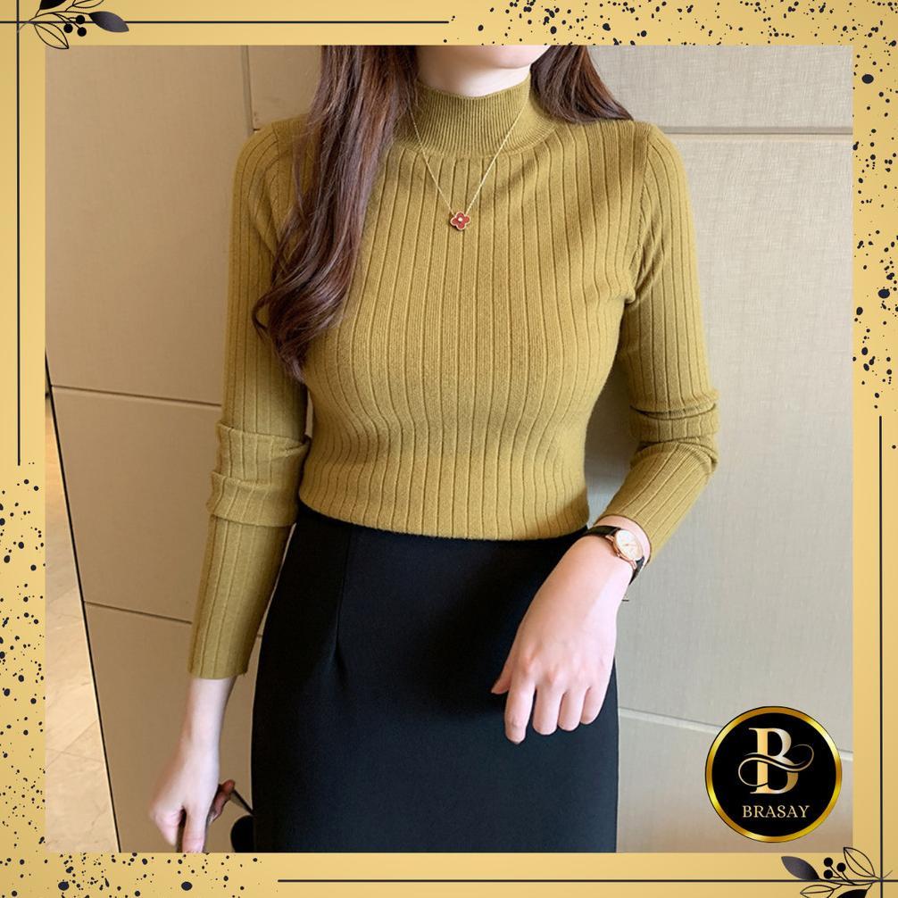 Fx-4 Brasay Atasan Baju Wanita Sweater Inner Rajut Baju Rajut Lengan Panjang Turtleneck 4101 Fx-4