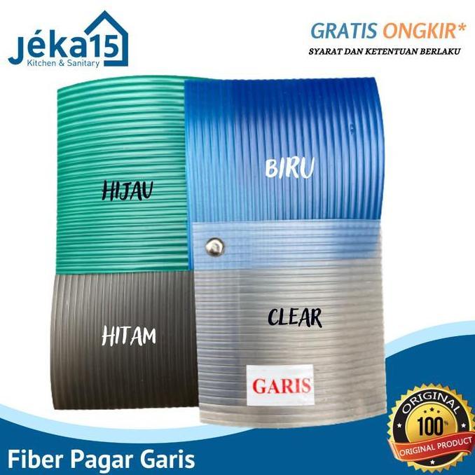 PROMO - FIBER PENUTUP PAGAR TEBAL MOTIF GARIS / FIBER PAGAR PLASTIK METERAN pagar