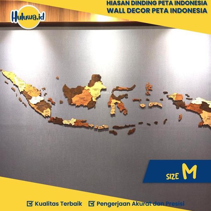 TERLARIS HIASAN DINDING PETA INDONESIA KAYU / WALL DECOR PETA INDONESIA M