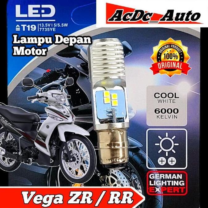 Promo Lampu Depan Motor Yamaha Vega ZR/RR LED Putih Ac/Dc 12Volt Pengganti Dop/Bohlam Standart WrT19