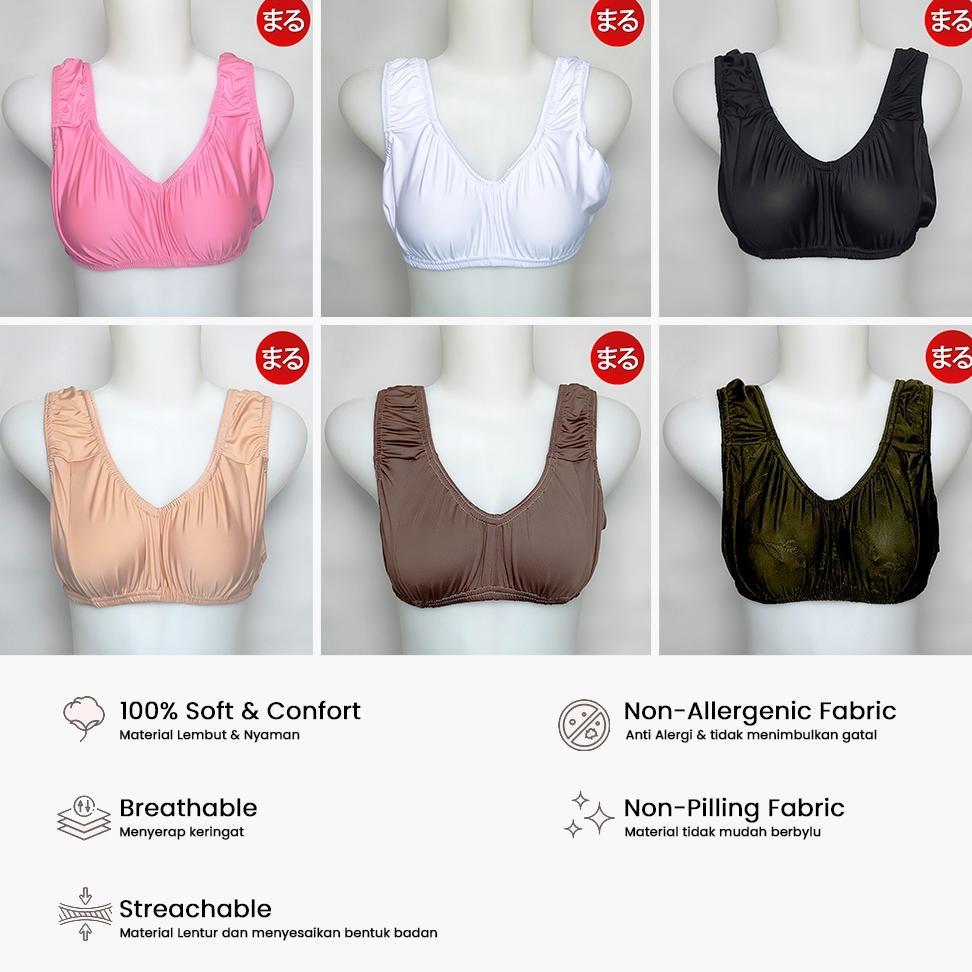 3pcs, 6pcs, 12pcs Miniset Dewasa, Miniset Busa Jumbo Katun Lusinan Miniset Katun Murah Bra Kain