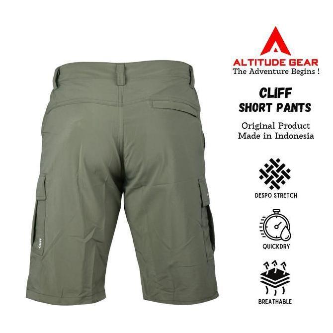 Eiger - Altitude Stretch Panjang Shorts Hitam Hitam Gear Celana Cargo Pendek