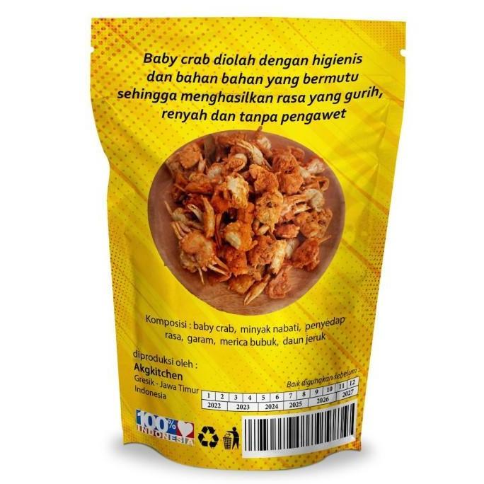 CRABY KRIPS 100gr - MAKANAN SNACK BABY CRAB CRISPY BABYCRAB KILOAN