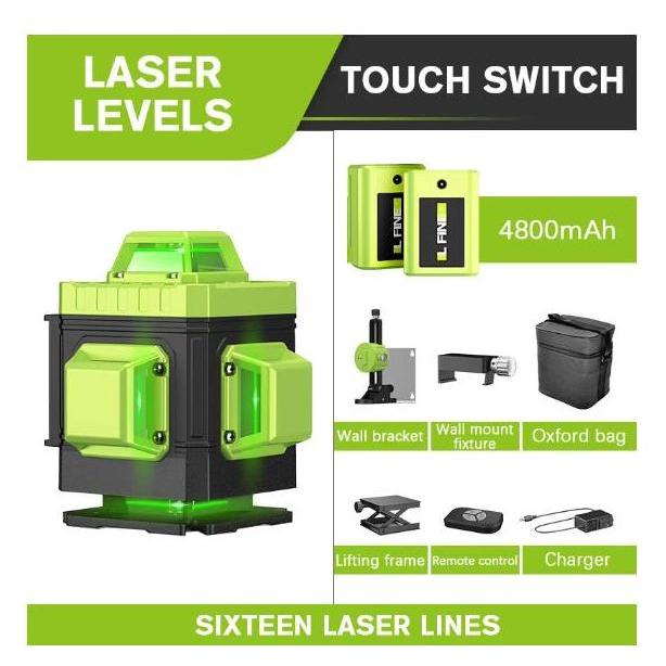 NEW L-FINE Laser Level Green 16 Line 3/4D Super Powerfull