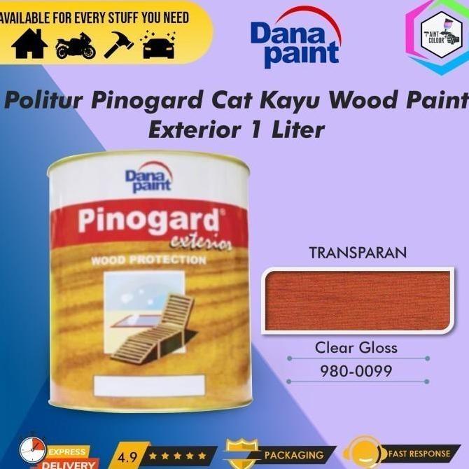 CASHBACK - Politur Pinogard Cat Kayu Wood Paint Exterior 1 Liter - Clear Gloss