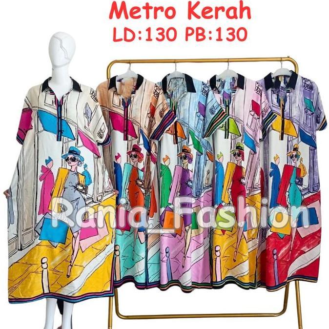 Daster Rania Fashion Motif Kerah Metro Tapen Terbaru