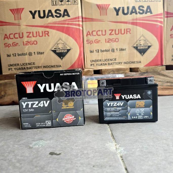NEW - Aki Accu Motor Yamaha Mio GT/M3/J/Soul GT/vixion/soul Yuasa YTZ4V 3Ah