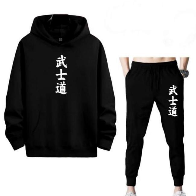 Setelan Hoodie Dan Setelan Hoodie Dan Jogger Tebal Bushido Bahan Nyaman Dipakai