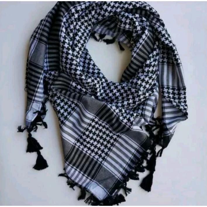 Promo Ramadhann Sorban Segi 4 Almas Hitam Rumbai - Sorban Arab Hitam Putih - Sorban Warna Merah Puti