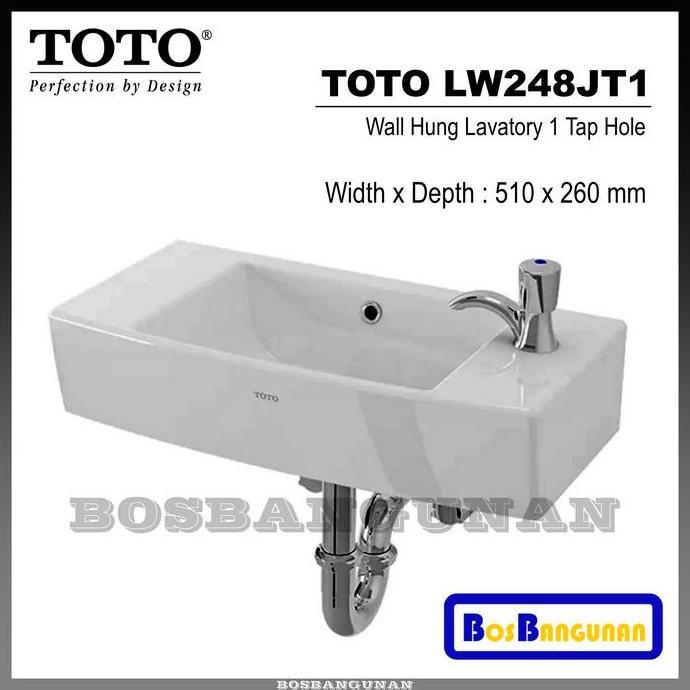 Wastafel Gantung TOTO LW 248 JT1 / Wall Hung Lavatory TOTO LW248JT1 / TOTO LW248JT1 Wall Hung Lavato