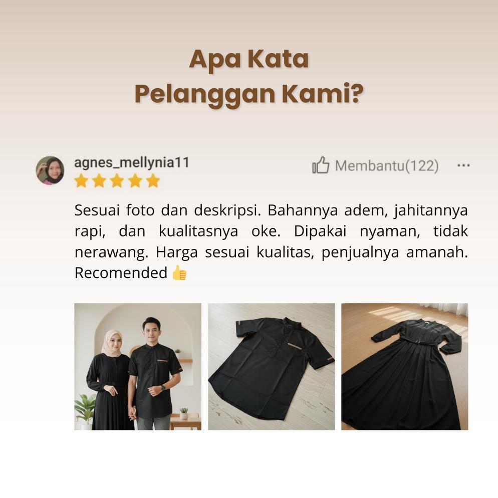 Flash Sale Gamis Couple Pasangan Suami Istri Idaman Warna Hitam Terbaru By Saudagar Baju Muslim