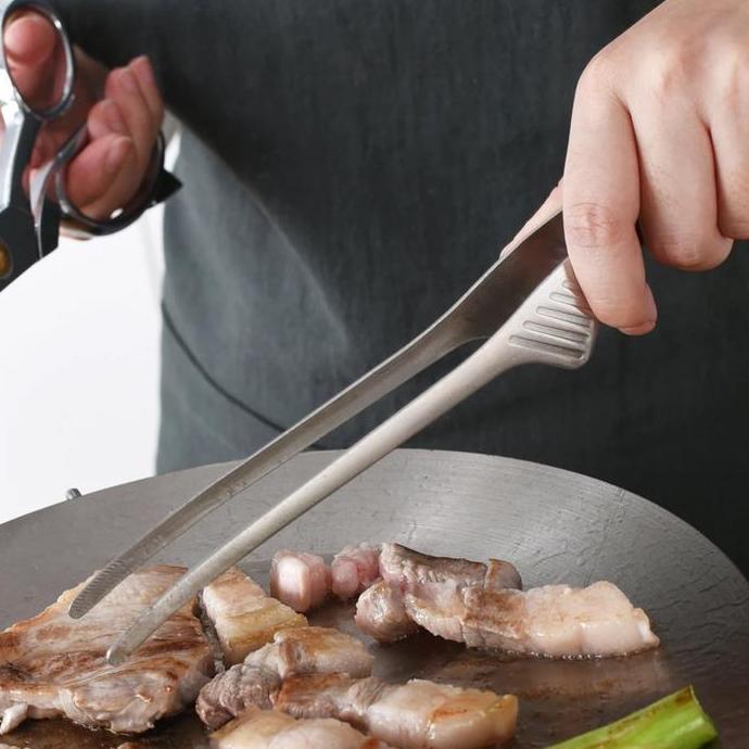 jepitan bbq capitan daging gagang panjang Penjepit STAINLESS STEEL