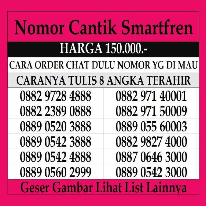 Nomor Cantik Smartfren 4G LTE 11 Dan 12 Digit Kartu Perdana Prabayar