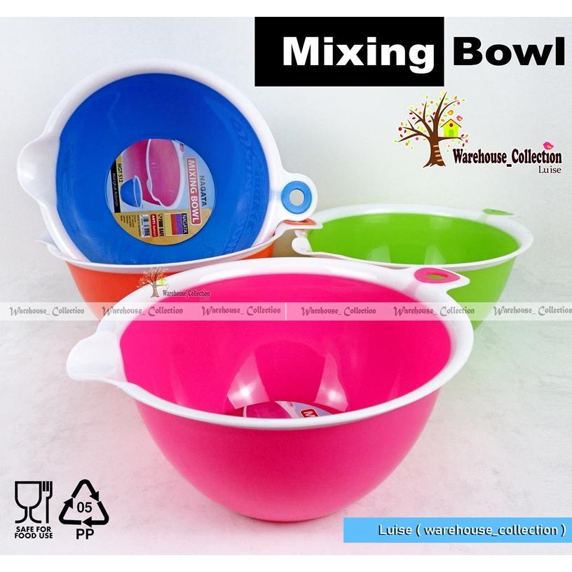 Mixing Bowl Plastik Nagataa// Waskom Adonan Pengocok Telur// Mangkok Adonan Kue Bpa Free